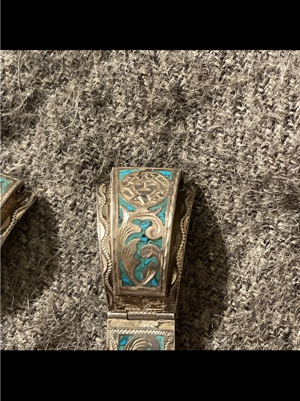 Sterling Silver and Turquoise Watch Band from Mexico